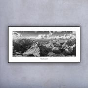 Plakat 100x50 - panorama z Rysów - BW
