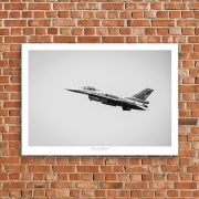 Plakat - samolot F-16 - czarno-biały (C)