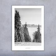 Plakat widok z Turbacza 01 - 50x70 cm - czarno-białe